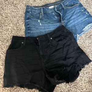 Aerie Black and Blue Jean Shorts sold as bundle - only worn twice